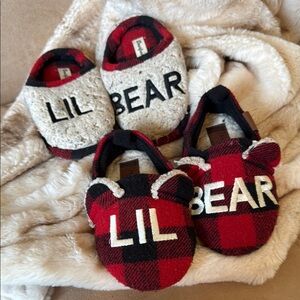 2 Pairs - Dearfoams Size 7-8 “Lil Bear” Slippers